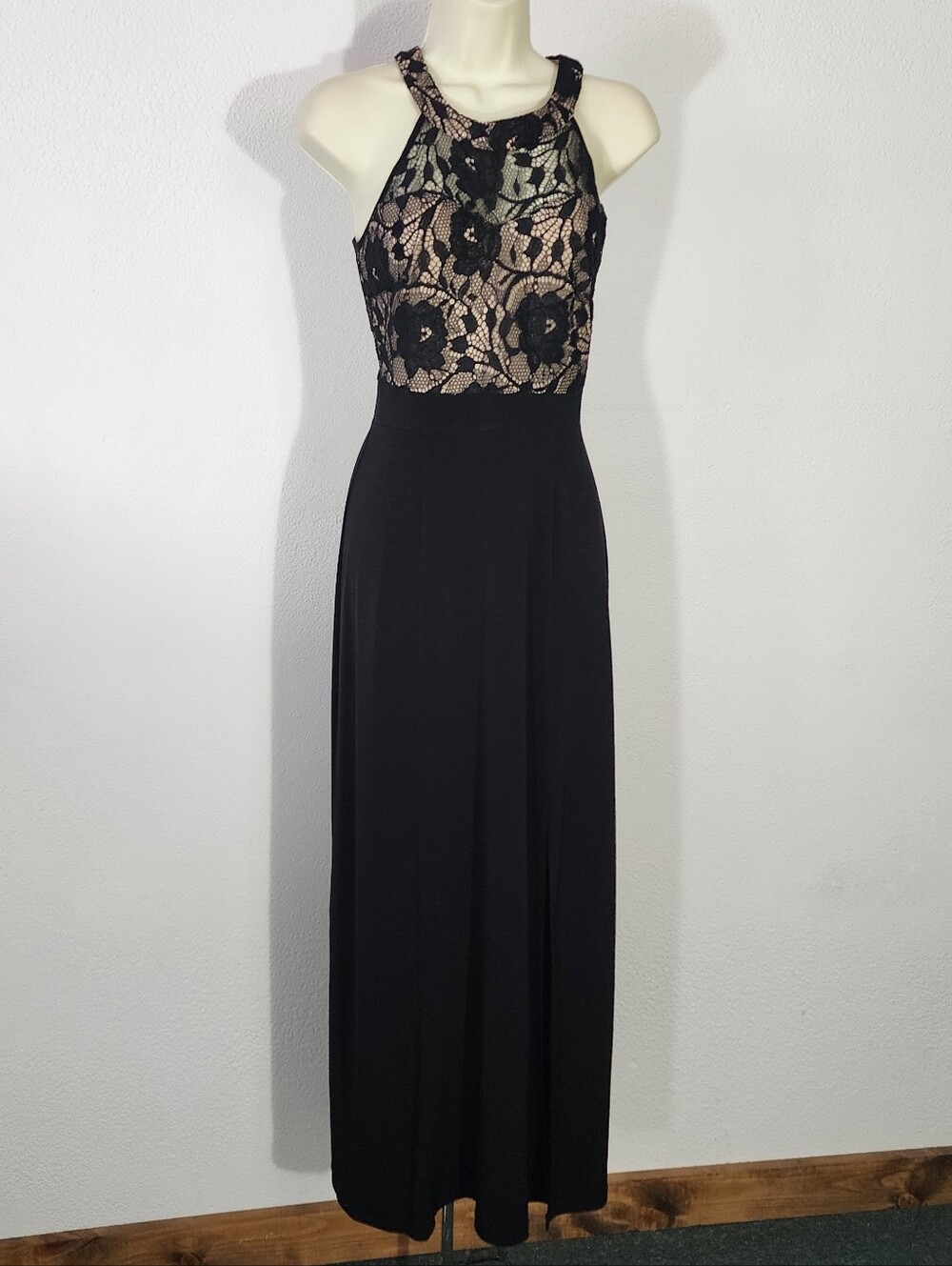 Enfocus Studio Dress Lace-Overlay Halter Vintage Evening Black Size 6 - Picture 8 of 16
